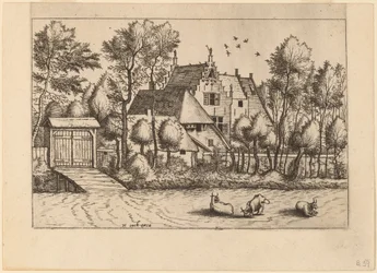 Maison de campagne avec un fossé