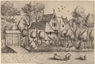 Maison de campagne avec un fossé