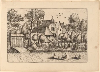 Maison de campagne avec un fossé