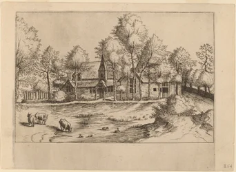 Village de campagne avec église