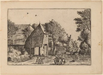 Route de village avec puits