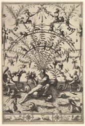 Décoration grotesque moderne avec un dieu de la rivière