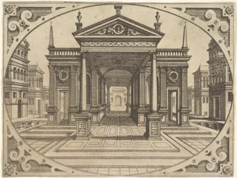 Planche de Scenographiae, vers 1560
