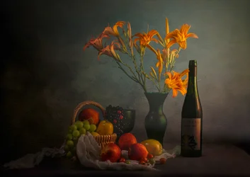 Nature morte mélancolique avec du vin de Moody