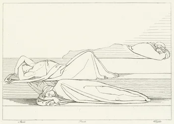 Les poètes se reposant, Purgatoire, Chant 27 (gravure)