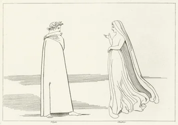 Virgile et Béatrice se Rencontrant, Enfer, Chant 2 (gravure)