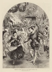 Danse de Noël à la campagne dans une ancienne salle baronniale anglaise