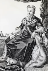 Catherine II, née Sophie Friederike Auguste (1729-1796), impératrice de Russie, gravure