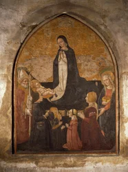 Italie, Milan, Église Sainte-Marie-des-Grâces, Chapelle de la Tour, Vierge adorant l