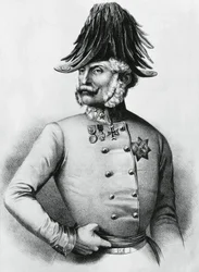 Portrait de Ferencz Gyulai (1798-1868), général et homme politique austro-hongrois, gravure