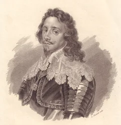 Portrait de Thomas François de Savoie, prince de Carignan (1596-1656), gravure sur cuivre par G Fusinati d