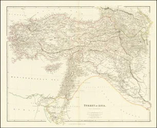 Carte de 1840 de la Turquie en Asie