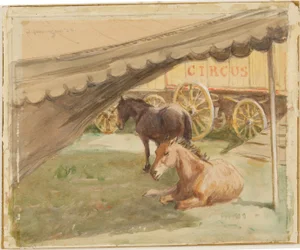 Deux chevaux au repos, 1884