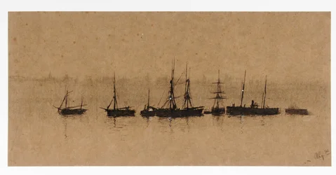 Bateaux au mouillage dans un estuaire