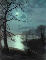 Regarder un lac au clair de lune