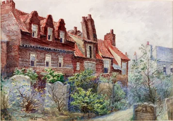 Maisons de Silver Street depuis le cimetière de l
