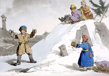 Enfants Descendant une Colline de Glace, planche 38 du Volume II de 