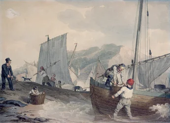 Bateaux de pêche déchargeant