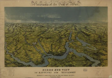 Vue aérienne du Kentucky et du Tennessee montrant le Caire et une partie des Etats du Sud. LOC 99447069