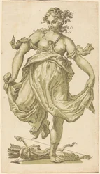 Nymphe dansante avec arc et flèches