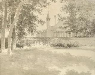 Chapelle et bibliothèque de Balliol depuis le bosquet, 2 août 1783