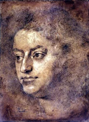 Portrait de Henry Purcell (1659 - 1695), compositeur anglais. Peinture attribuée à Sir John Closterman. Craie noire. 1695. Londres, National Portrait Gallery