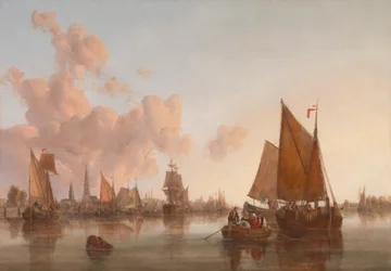 Voiliers et Barges sur un Estuaire Néerlandais (?)
