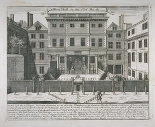Vue de la salle de justice, Old Bailey, c.1740