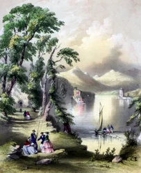 Le lac de Killarney avec les ruines de l