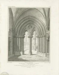 Intérieur de la cathédrale de Lichfield - Porte de la salle capitulaire