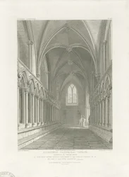 Intérieur de la cathédrale de Lichfield - Vestibule de la salle capitulaire: gravure, nd [c 1819]