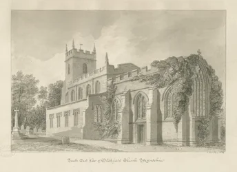 Église de Blithfield : dessin sépia