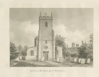 Église de Blithfield : dessin sépia