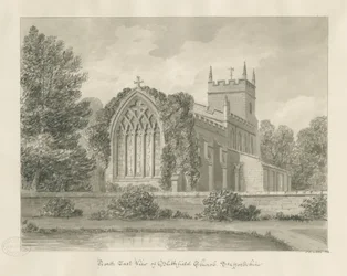 Église de Blithfield : dessin sépia