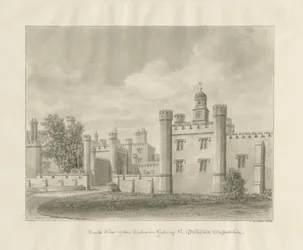 Blithfield Hall : dessin sépia