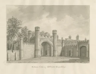 Blithfield Hall : dessin sépia