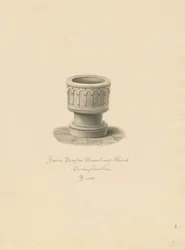 Buckinghamshire - Église de Drayton Beauchamp : dessin sépia, 1838