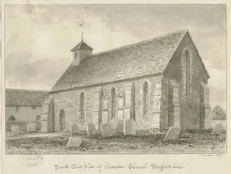 Croxden - Chapelle des invités: dessin sépia