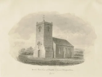 Église de Dunston : dessin sépia