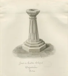 Fonts baptismaux dans la chapelle Calton - Maintenant 