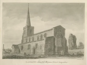 Église de Hamstall Ridware : dessin sépia