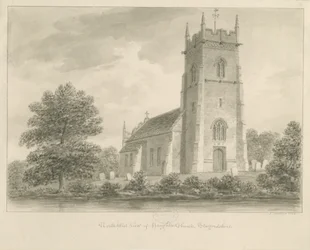 Église de Haughton : dessin sépia