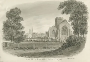 Lichfield - Église Saint-Chad : dessin sépia