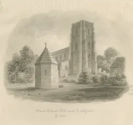 Lichfield - Puits de Saint-Chad : dessin sépia