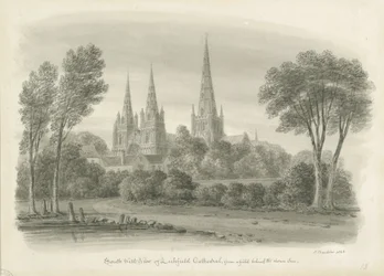 Cathédrale de Lichfield - Vue sud-ouest