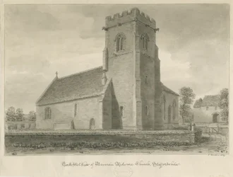 Église de Mavesyn Ridware: dessin sépia, 1839