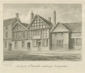 Newcastle-under-Lyme - Vieilles maisons (1840)