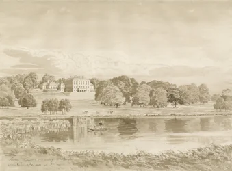 Patshull House : dessin au lavis sépia, 26 août 1820