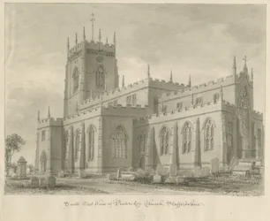 Église de Penkridge : dessin sépia
