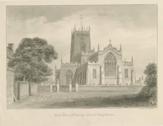 Église de Penkridge : dessin sépia